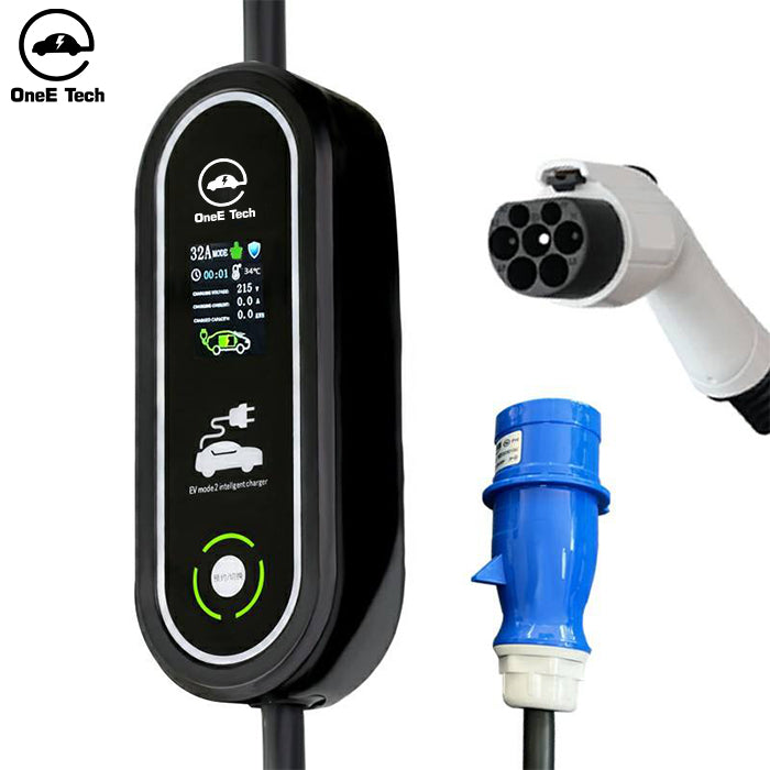 OneE-EQ-P portable GBT EV Charger Level 2 (NEMA 10-32 32A 6.6KW) Portable Electric and Hybrid Vehicle Charging Station