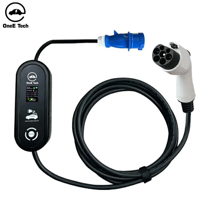 OneE-EQ-P portable GBT EV Charger Level 2 (NEMA 10-32 32A 6.6KW) Portable Electric and Hybrid Vehicle Charging Station