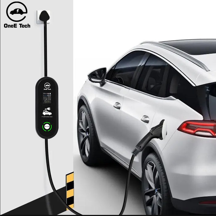 OneE-EQ-P J1772 16 Amp Level 2 EV Charger Current Switchable Plug 220V-250V Portable Car Charger Compatible with type1 Electric Vehicles