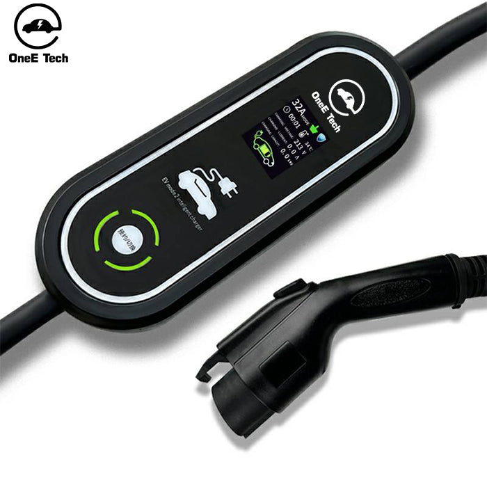 OneE-EQ-P J1772 16 Amp Level 2 EV Charger Current Switchable Plug 220V-250V Portable Car Charger Compatible with type1 Electric Vehicles